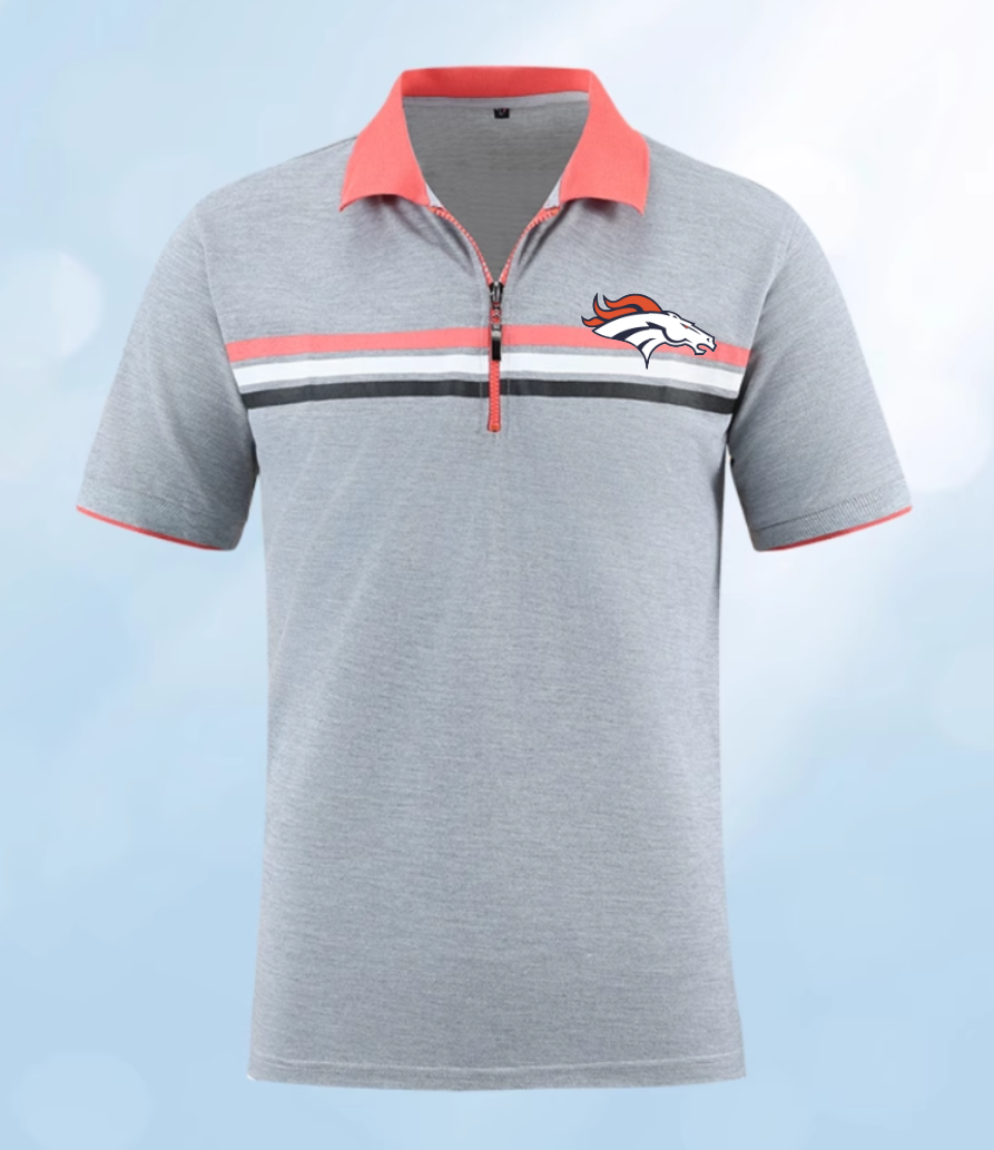 Denver Broncos grey Men 2025 NFL polo T shirt->nfl t-shirts->Sports Accessory